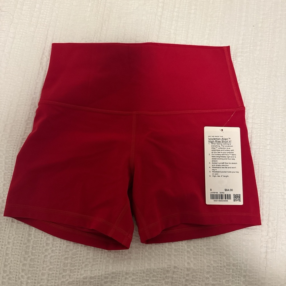 Lululemon Align Dark Red 4” Shorts
